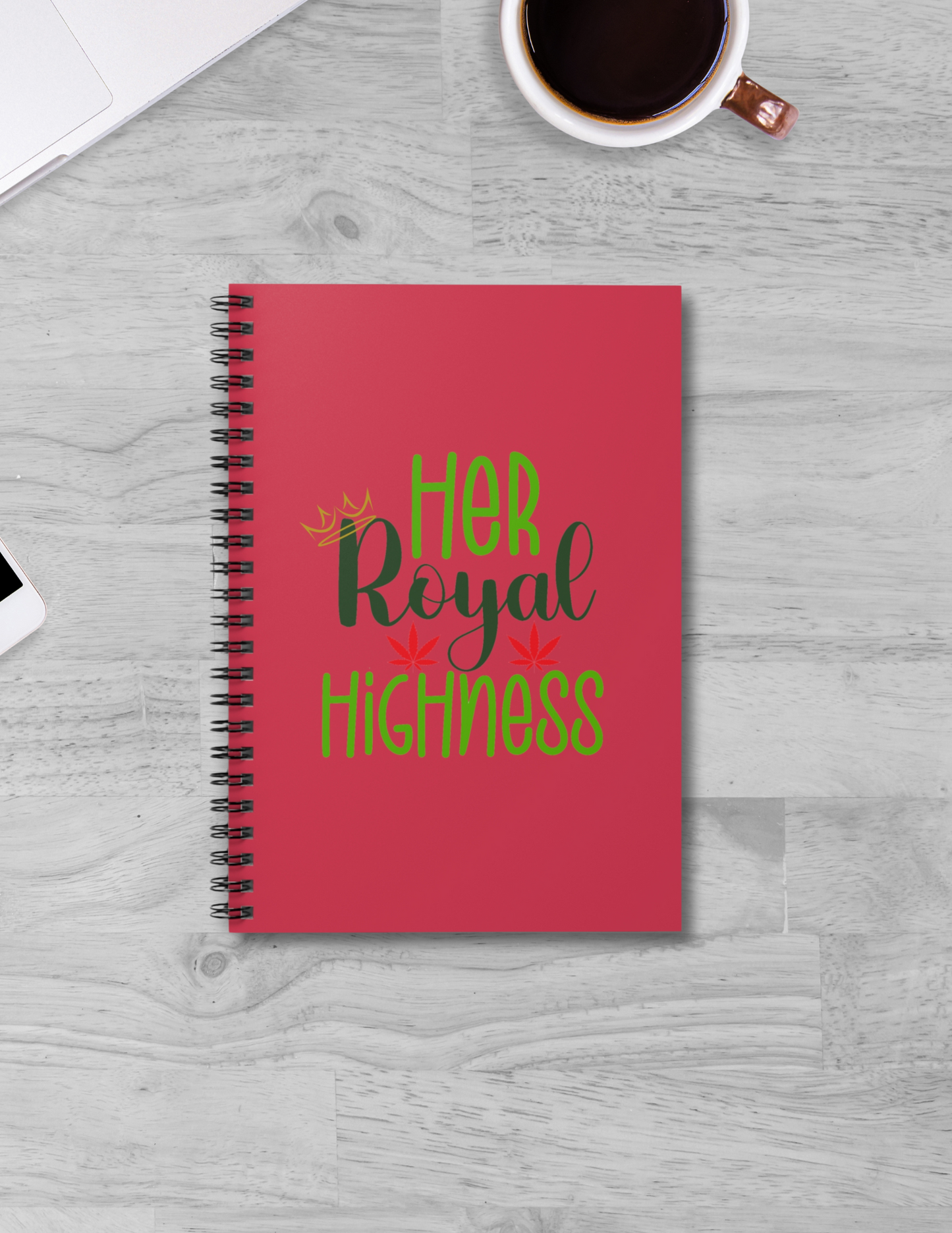 Queen of Green Spiral Notebook