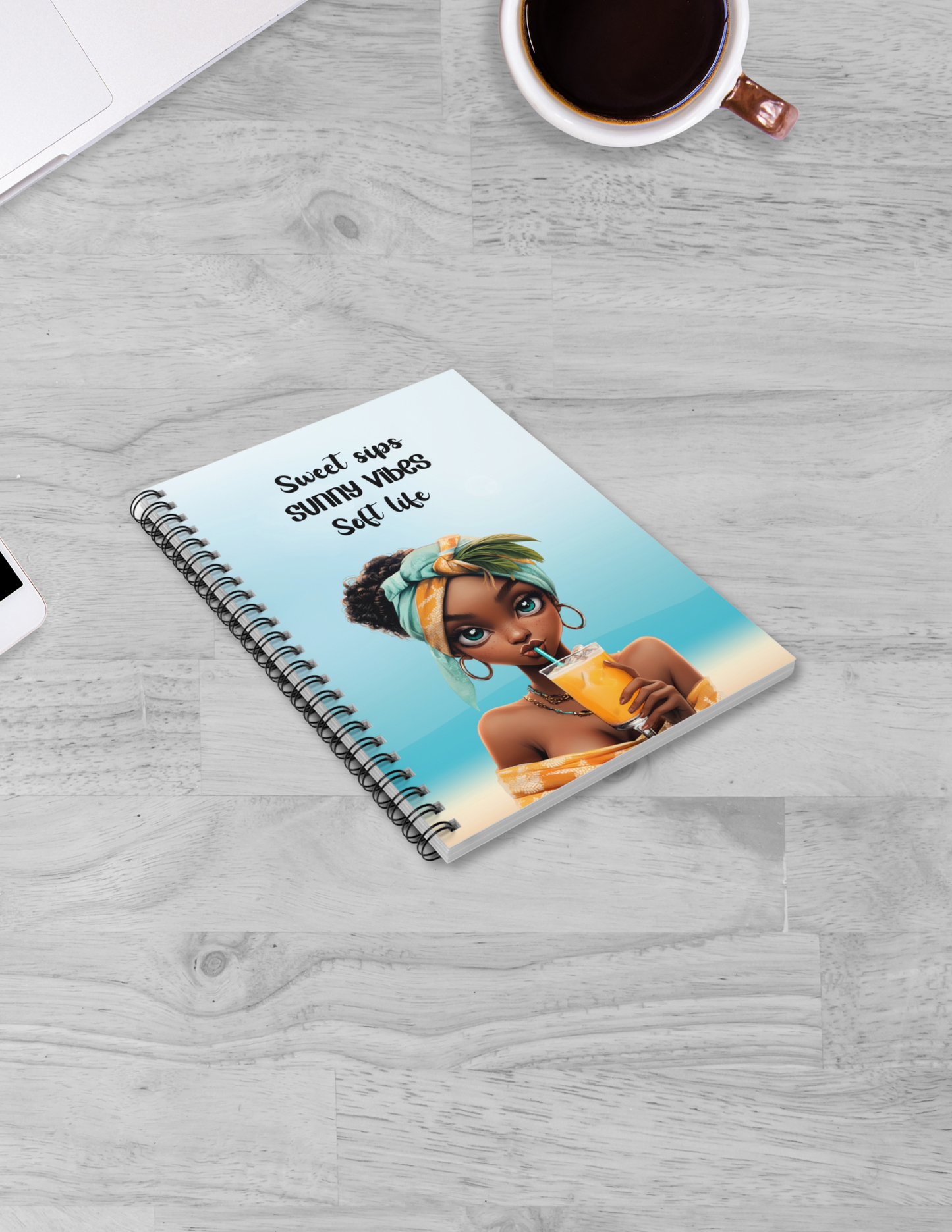 Sunkissed & Sippin Spiral Notebook