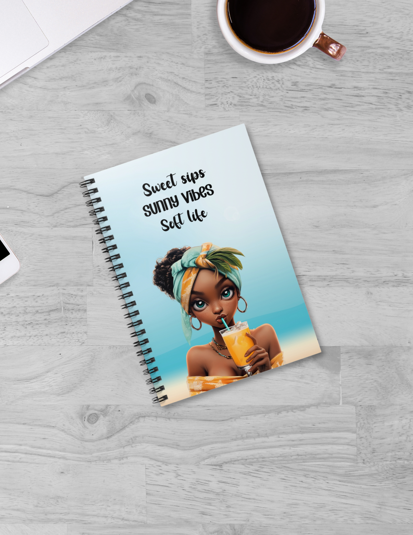 Sunkissed & Sippin Spiral Notebook