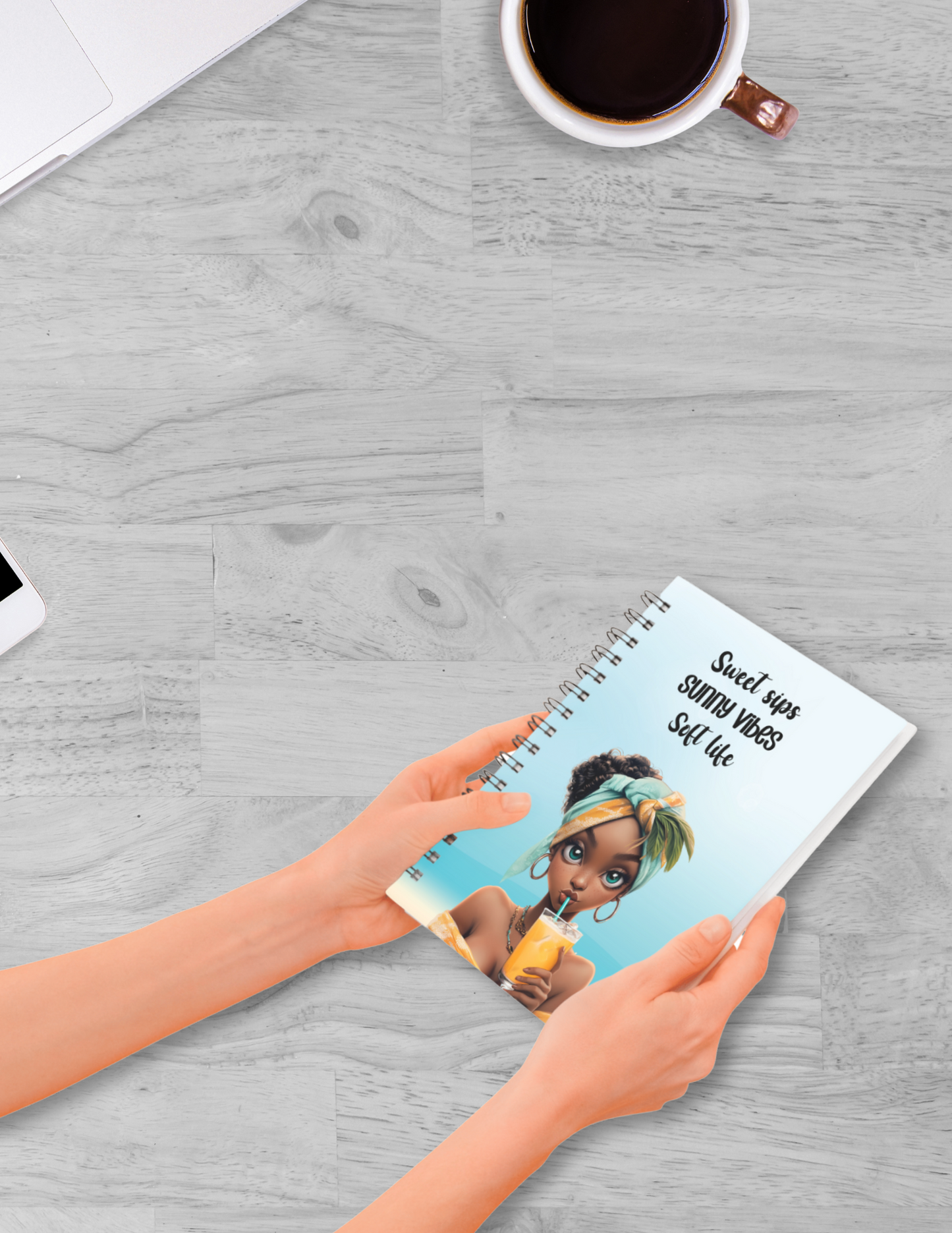 Sunkissed & Sippin Spiral Notebook