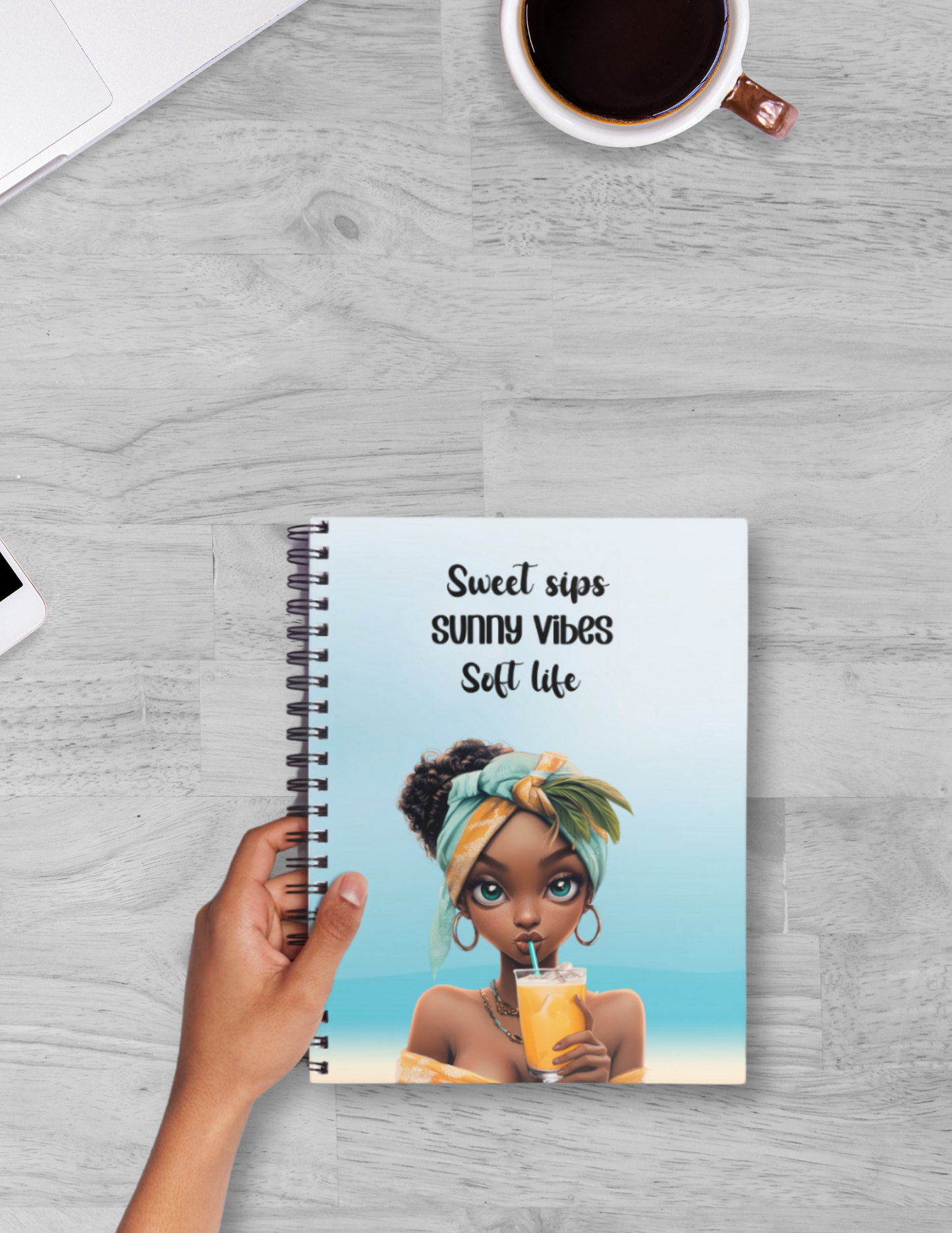 Sunkissed & Sippin Spiral Notebook