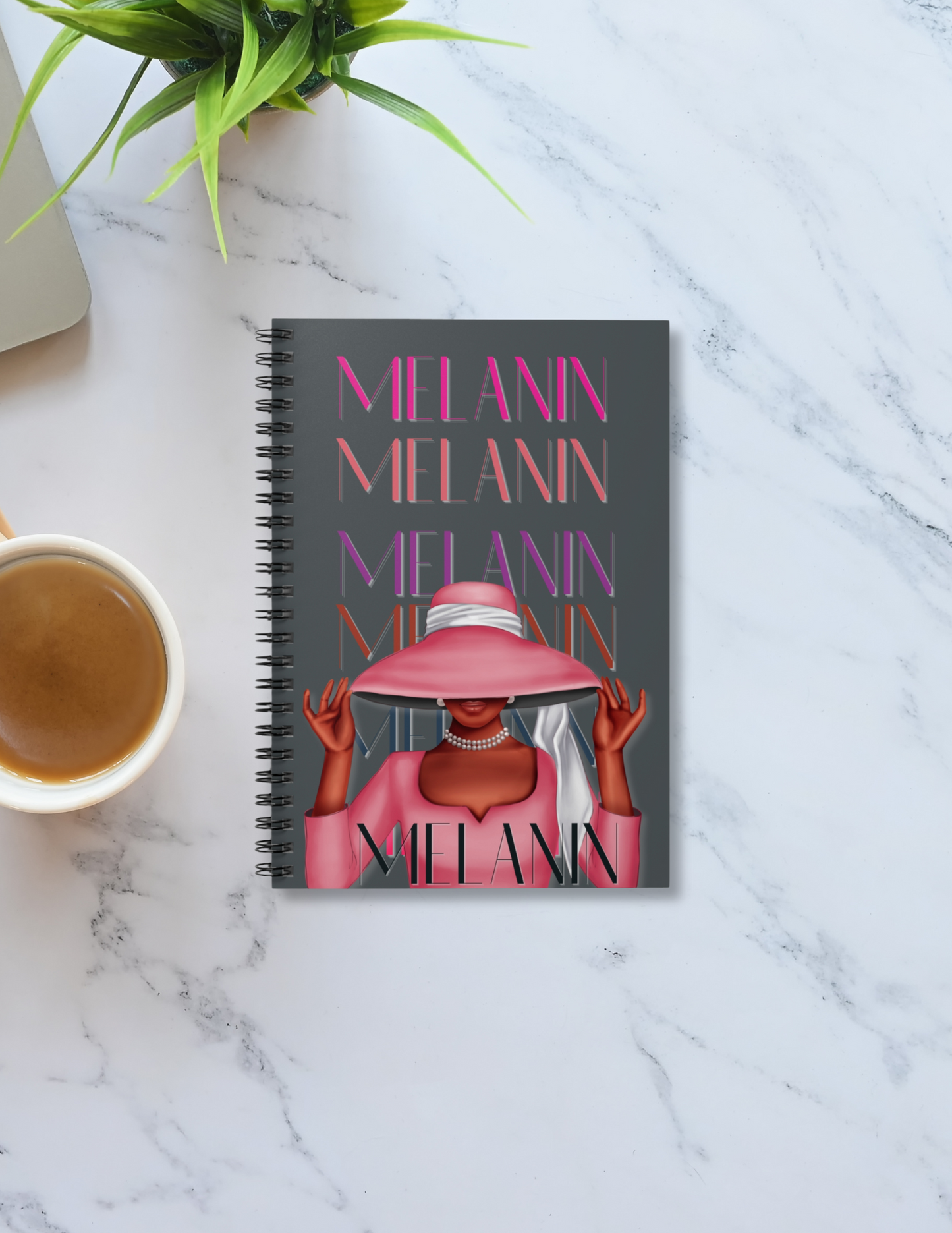 Pink Melanin Vibes Spiral Notebook