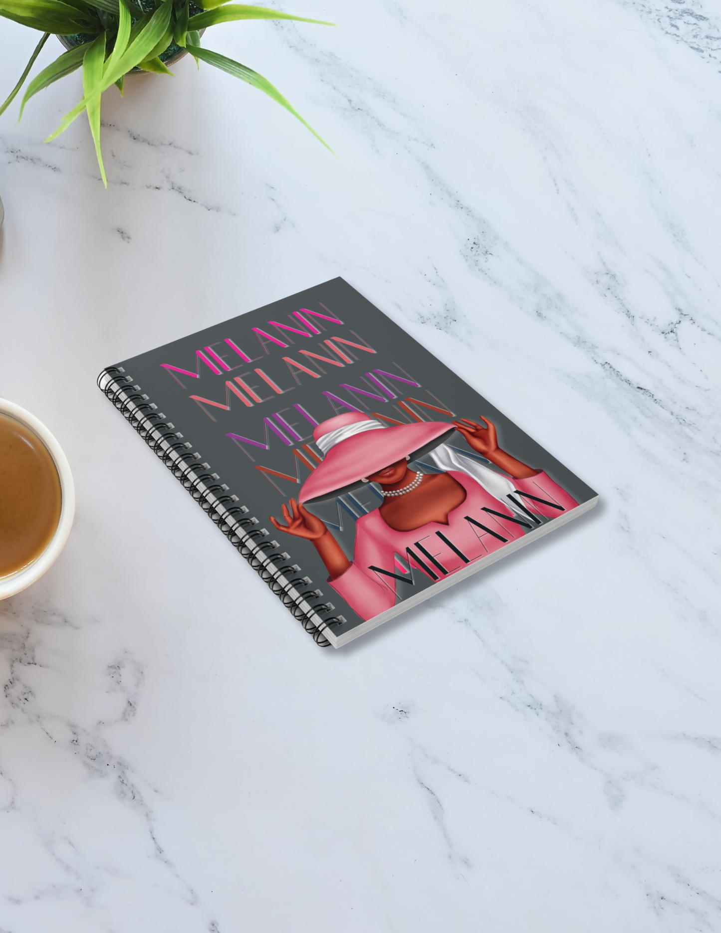 Pink Melanin Vibes Spiral Notebook