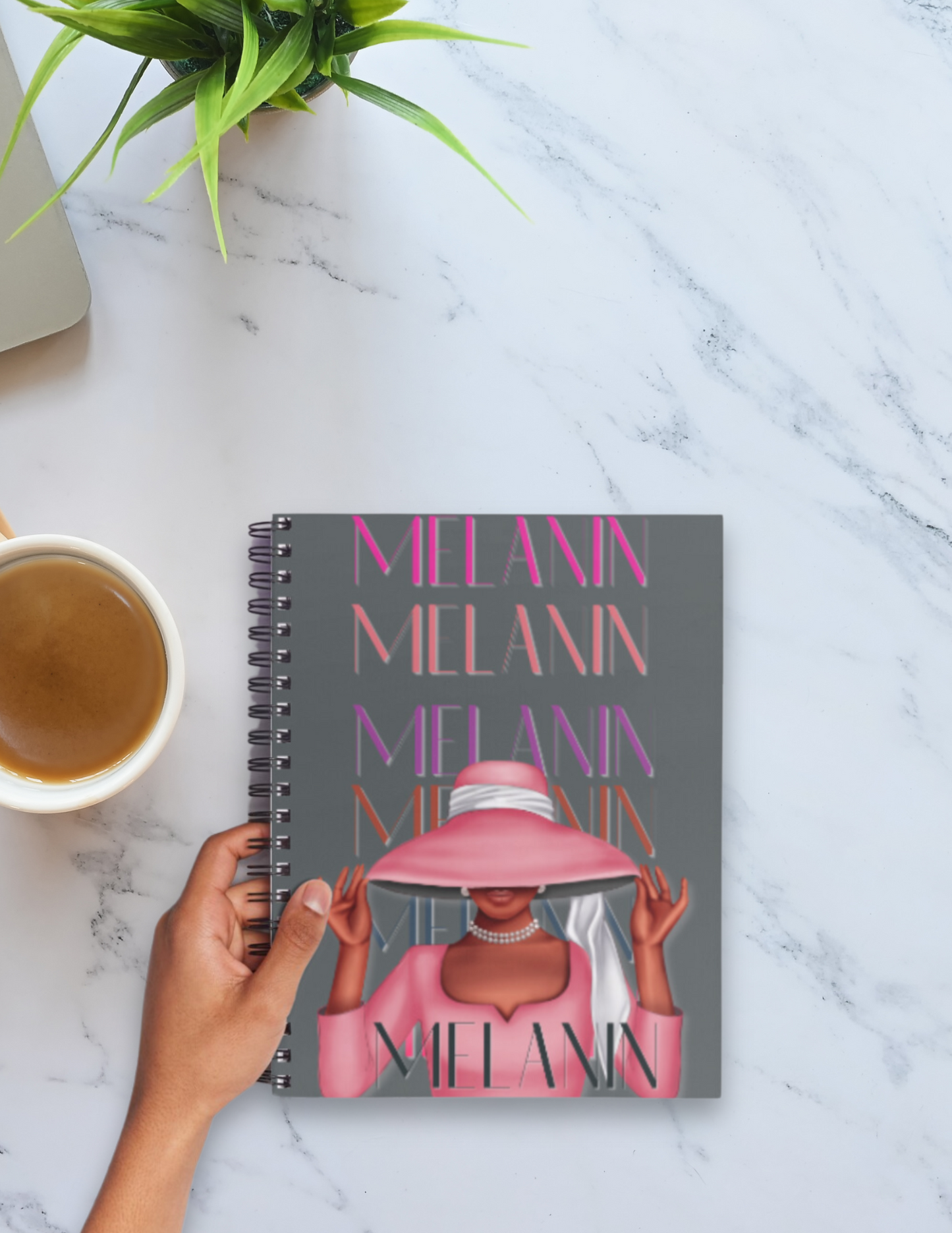 Pink Melanin Vibes Spiral Notebook